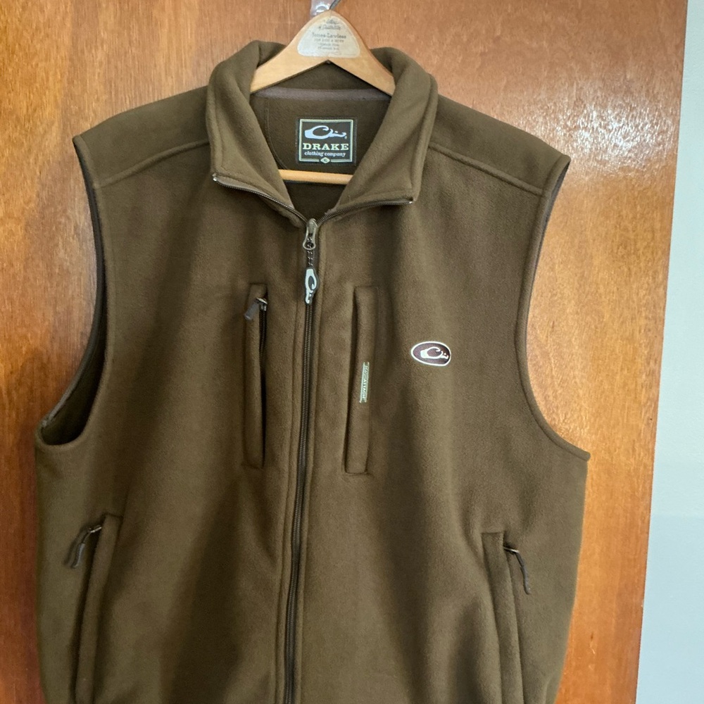 Drake Men's XL Dark Brown Fleece Vest
